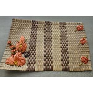 PLACEMENTS & NAPKIN HOLDERS-Mexican -Woven Straw 6 Placemats & 10 Holders